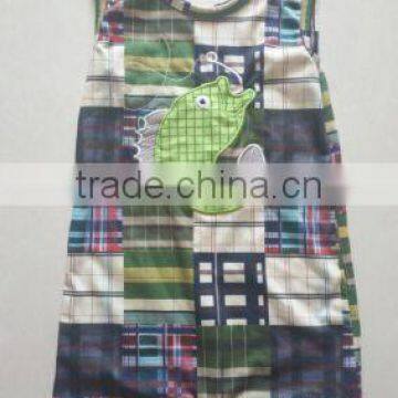 conice style fish design 2017 wholesale boutique baby romper for infant children