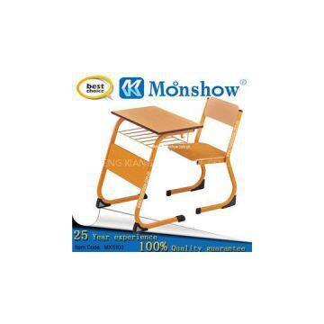 Wood Single Study Table And Chair ,MoonShow School Furniture