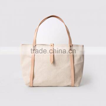 2017 new fashion vintage khaki double strap canvas bag solid bag