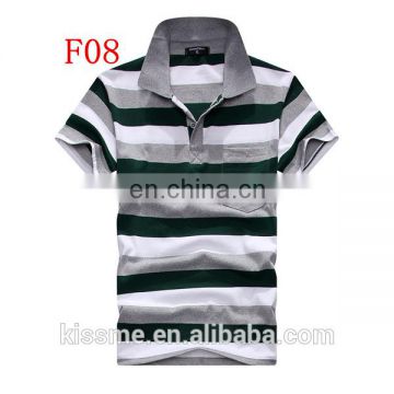 2015 new pattern cheap bulk polo t shirt stripe polo shirt