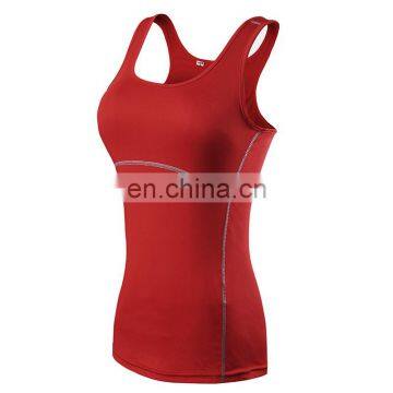 2017 Hot Sale Polyester Spandex Breathable Quick Dry Plain Gym Summer Ladies Tank Tops