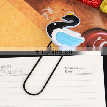 swan shape rubber with metal bookmark clip for reading books