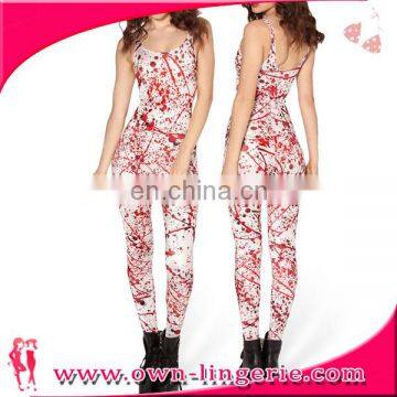 stage show digital Lastest European Fashion Sexy print Jumpsuit For lady