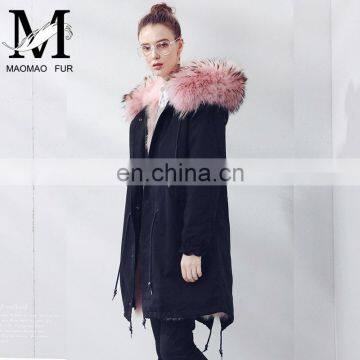 Custom Soft Cheap European Style Real Fox Fur Lining Women Hooded Coat photo-4