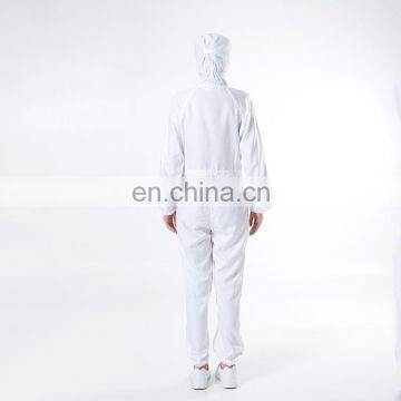 White 100%Polyester Elastic Cuff Food Factory Worker Uniform