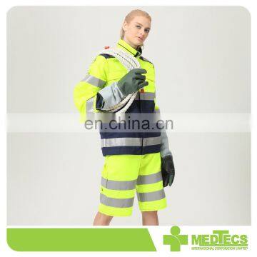Yellow and Blue Customized Reflective Pipe Working Safety Jacket photo-3