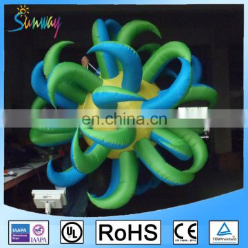 Portable Mobile Inflatable Sun Star Ball Decoration Lighting Changeable LED Lights