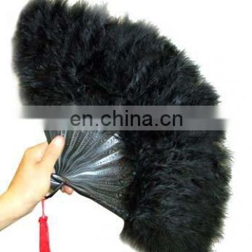 wholesale cheap black dancing Burlesque feather hand fans FW-0060