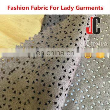 K12574 Shaoxing JC Textile Wholesale Knit P/D Suede Punch Fabric photo-3