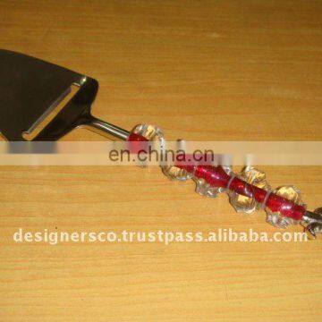 Beaded Cake Server Stainless Steel