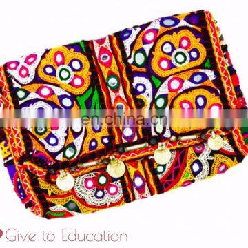 Indian Clutch Purse Handmade Bag Banjara Vintage Tribal Embroidery Old COIN Tribal Gypsy Indian Banjara clutch kutch Wholesale