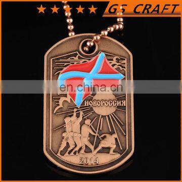 [New Design] copper plated dog tag with lacquer filled in