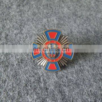 custom die cut personalized shaped Russian type log lapel pin