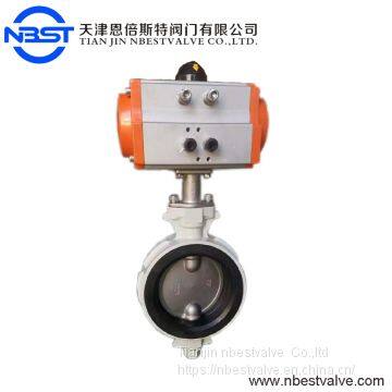 10 Inch Soft Seat Pneumatic Actuated Ductile Cast Iron Butterfly Valve D671XP-10L