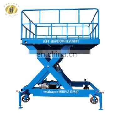 7LSJY Shandong SevenLift 400kg Hydraulic Personal Electric Pneumatic Scissor Man Lift Price photo-2
