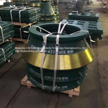 High Manganese Wear Parts Liner Plate Apply for Metso Nordberg Cone Crusher Hp400