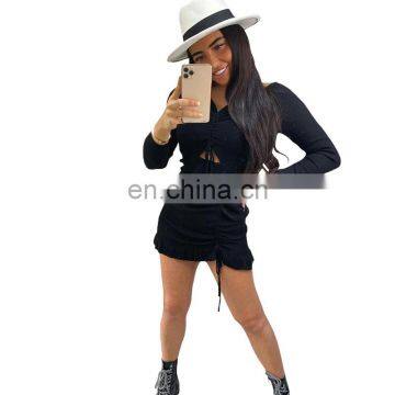 LAITE D2186 Autumn&winter Best Sellers Women Fashion Bandage Hollowing Out Casual Dresses Ladies Bodycon Sexy Dresses photo-2