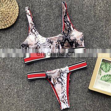 2019 New Arrivals Stock Leopard Print Cheeky Brazilian Bikini Swimwear 2pc Set photo-5