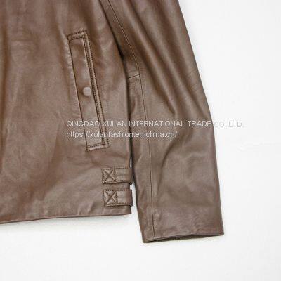 HOT SALE 2021 NEW ARRIVAL MEN'S GENUINE LAMBSKIN LEATHER JACKET WITH DETACHABLE HOOD photo-2