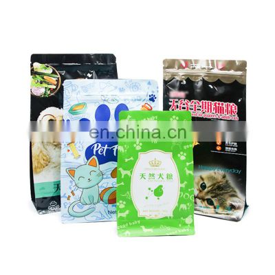 Custom printing stand up flat bottom pet dog  food packaging plastic zipper bag for 1KG 2KG 5KG 10KG