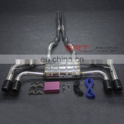 Exhaust system for Jaguar F-type 3.0T downpipe with catalytic cat back with valve control stainless steel material with 4 tips