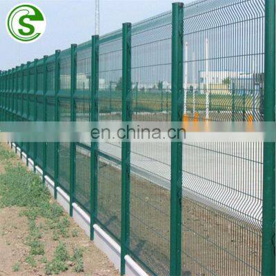 Green vinyl coated 3d reinforcing bending welded wire mesh fence for private ground