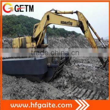 Construction excavator With side pontoon and spuds max 5m working depth floating excavator