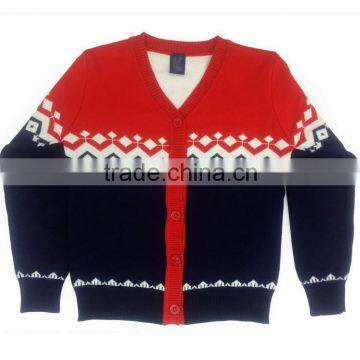 V Collar Knit Jumper sweater with buttons wholesale children cardigan