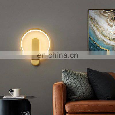 All Copper Modern Minimalist Bedside Led Wall Lamps for Decoration