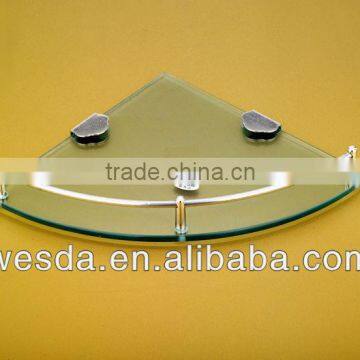 Wesda wall glass shelf with stainless steel border