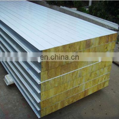 Industrial Customized fire resistance rock wool sandwich panels exterior wall panels for prefabricated building