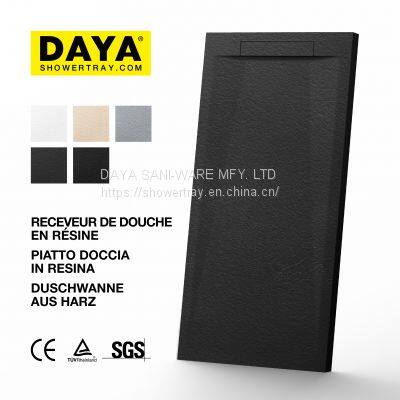 DAYA Resin Solid Surface Bathroom Artificial Stone Light Shower TrayBlanco，Crema，Cemento，Antracite，Nero struttura in legno piatto doccia coloratoRemplacement de baignoire personnalisé Texture de pierre d'ardoise base de douche