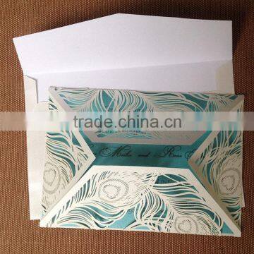 2016 Hot Sale While Laser Cut Wedding Invitation Card