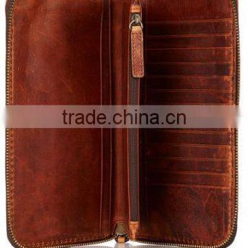 Vintage Cowhide Leather Clutch Wallet Travel Organizer Wallet for Men photo-3