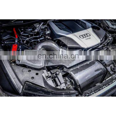 Guangzhou Factory Good Quality Factory Style 100% Dry Carbon Fiber Cold Air Intake Pipe System for AUDI A6 A7 C8 3.0T