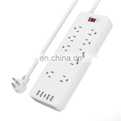 GONGNIU EU Power Strip Electric 2 Pin Plugs Sockets 4 AC Outlet 3M Cable Multi Extension Socket