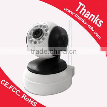 Plug and Play 720P P/T wifi IP camera, smart home security system wireless IP camera baby monitor with P2P and SD card