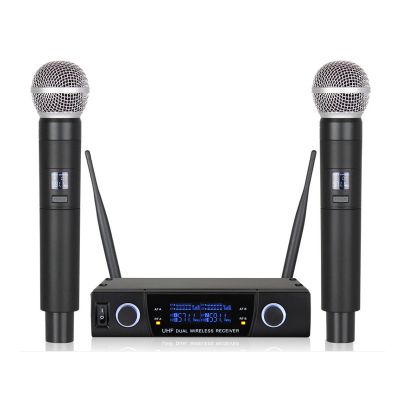 2021 Professional Handheld Cordless Dual Multi Channel Vocal Mic BT Wireless Microphone for Karaoke Streaming