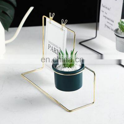 Hot Selling Flower Pots & Planters Pot Plants Ceramic Supplies Wrought Iron Photo Frame Flower Pot photo-3