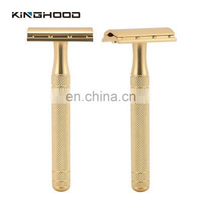 Zero Waste Zinc Alloy Razor Head Brass Handle Classic Wet Shaving Vintage De Safety Razor