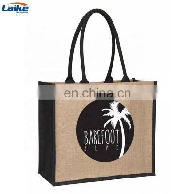 Custom Bag With Logo Reusable Grocery Bag Shopping Jute Tote Bags With Custom Printed Logo photo-5