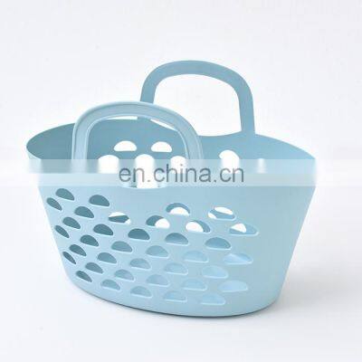 Pink Bath Basket Soft Plastic Wash Storage Multi-Purpose Bath Basket With Two Handles photo-3
