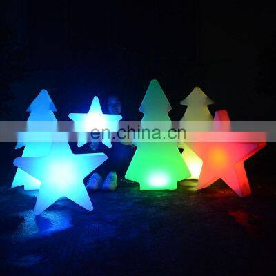 rooftop Christmas decorations /RGB color changing battery powered mini wireless led flood Christmas star tree light