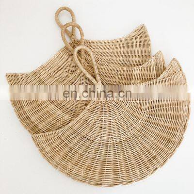 Attractive Rattan Fan Wall Decor For Kid ROom Woven Wicker Wall Hanging Art Decor Wholesale Vietnam Supplier