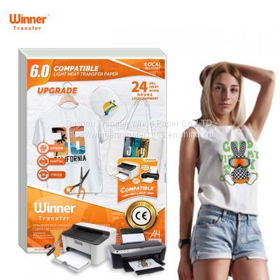 WinnerTransfer cross-border ink jet laser T-shirt transfer paper can be hand-painted and printed free labeling