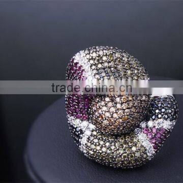 Grand Luxury Multi Color Snake Design Chunky Jewelry Bijoux Cocktail Party Ring photo-6
