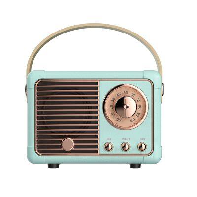 Fashion Portable Rechargeable Mini Wireless Speakers Multi Function TF Card FM Radio Loud Blue Tooth Retro Speaker