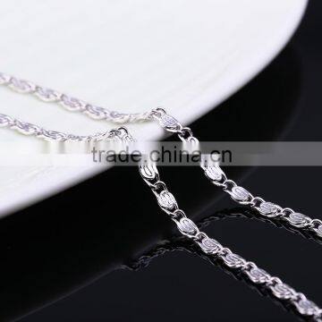Yiwu Wholesale Fashion Jewelry Rhodium Plated Flat Chain Beautiful Necklace photo-3