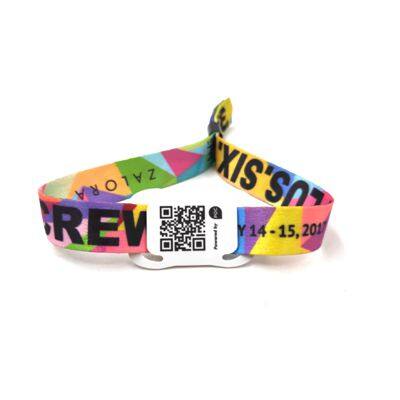 350*15mm Professional Custom Festival Fabric Rfid Bracelet Rfid Woven Wristband