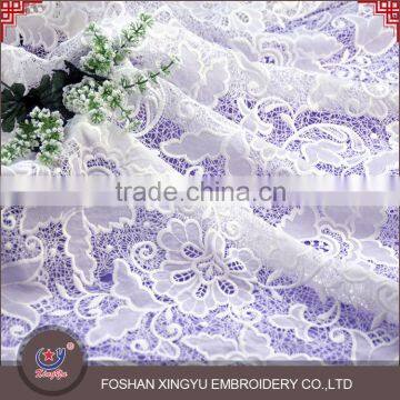 China Supplier Beautiful Flower Chemical Water Soluble Laser Lace Embroidery Fabric photo-4